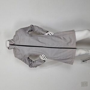 Mondetta Gray Plaid Zip Front Gorpcore Outdoor Trench Rain Coat Jacket Size M